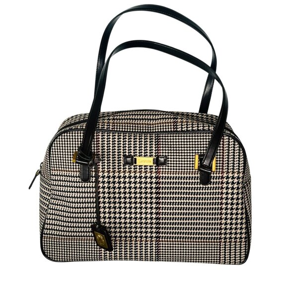 Vintage Ralph Lauren Houndstooth Pattern Handbag Bag - Picture 1 of 16
